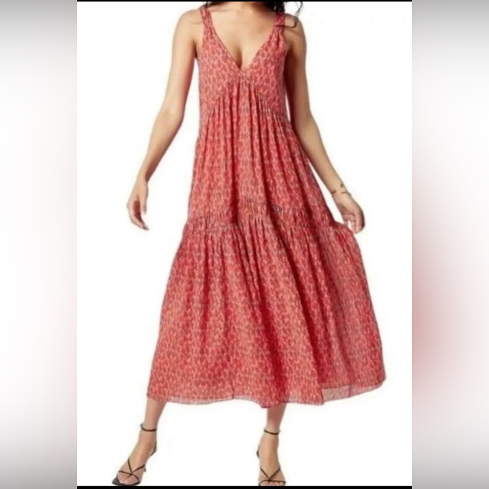 Joie bondi tiered maxi dress tea rose pink